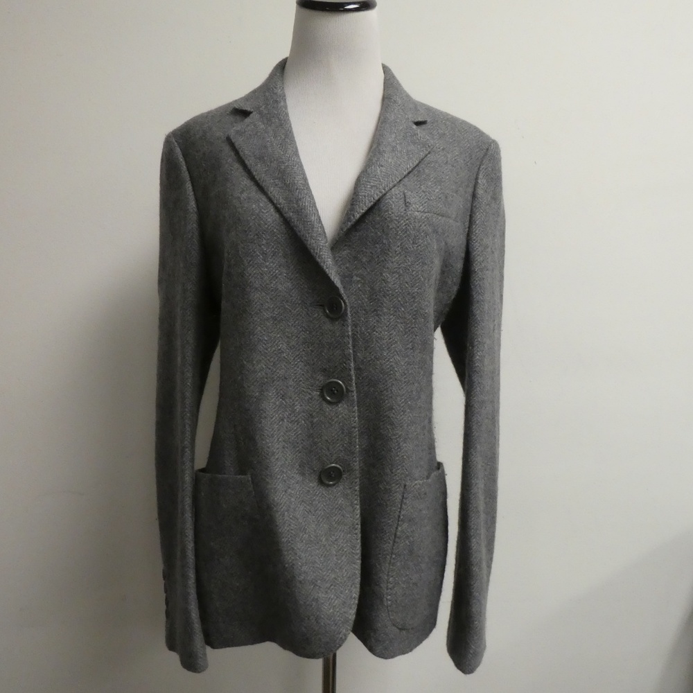 Aspesi italy black herringbone wool blazer i46 L / XL